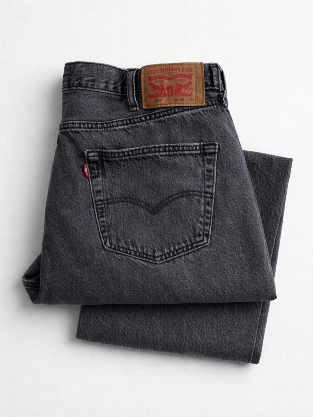 Levi's Men's Black Straight Leg Button Fly Denim Jeans 38x32 Distressed